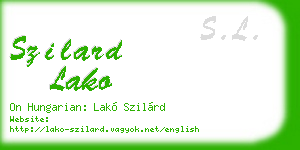 szilard lako business card