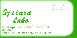 szilard lako business card